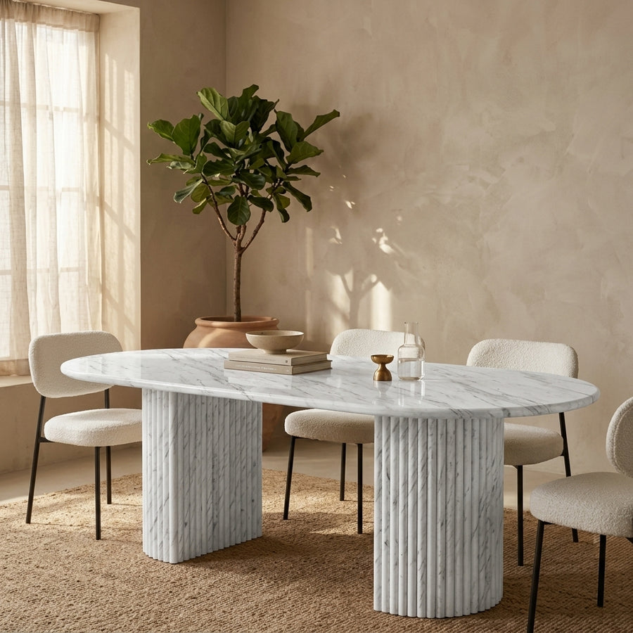 Fluted Marble Dining Table