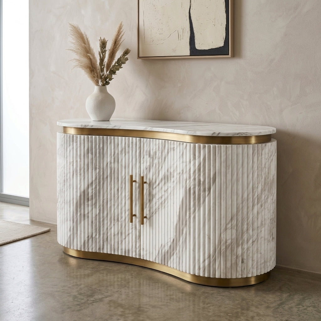 Aria Fluted Stone Sideboard