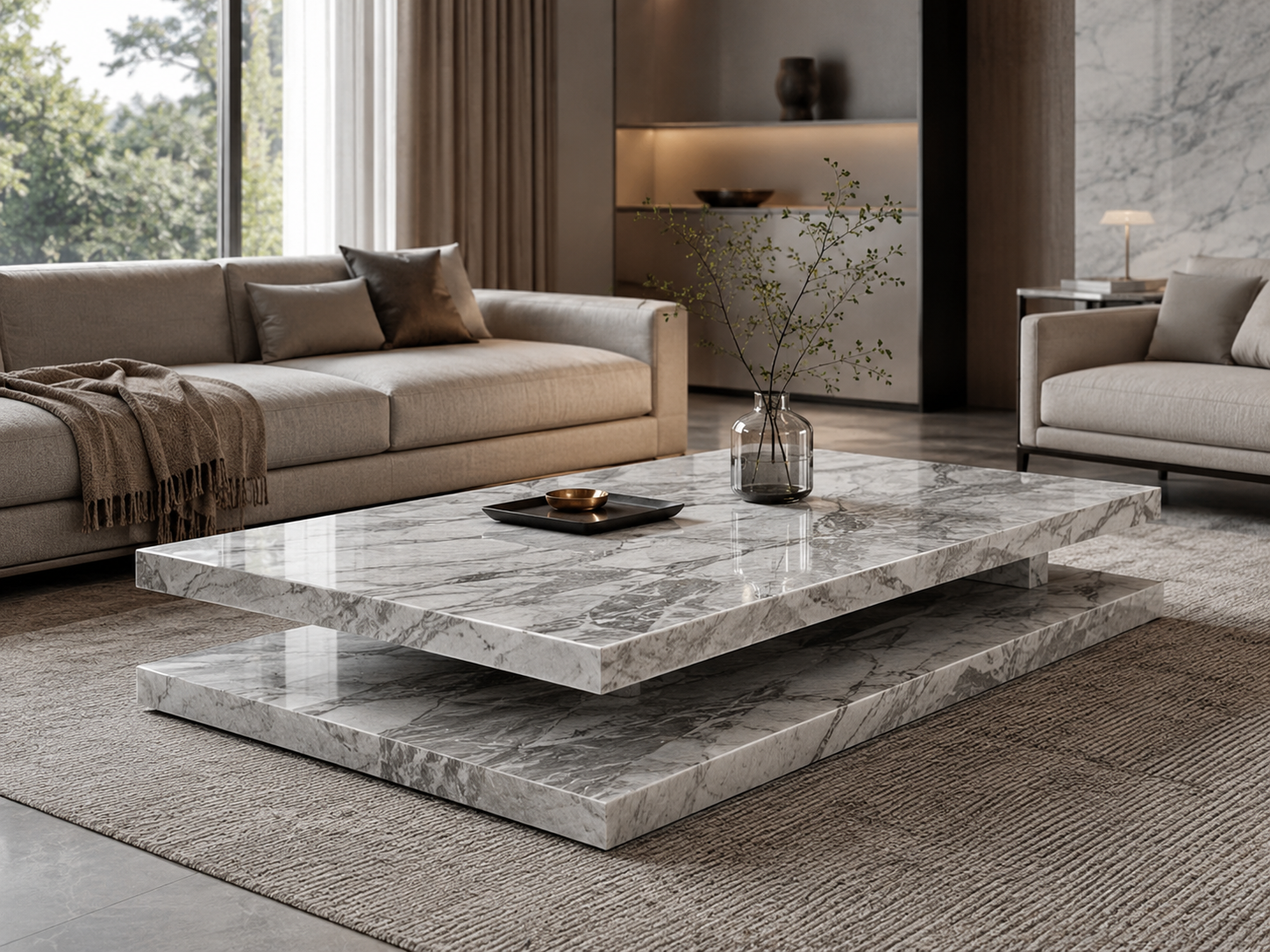 Quietly Sculptural. Natural stone, compact form.