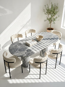 Oval Top Marble Table