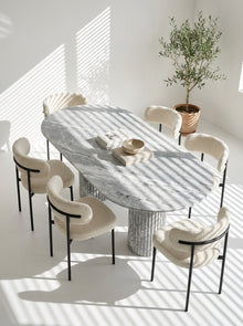 Oval Top Marble Table