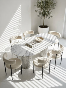 Oval Top Marble Table