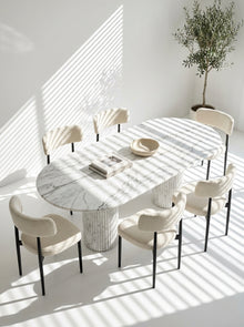 Oval Top Marble Table