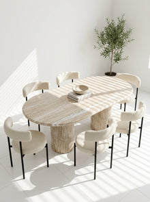 Oval Top Marble Table