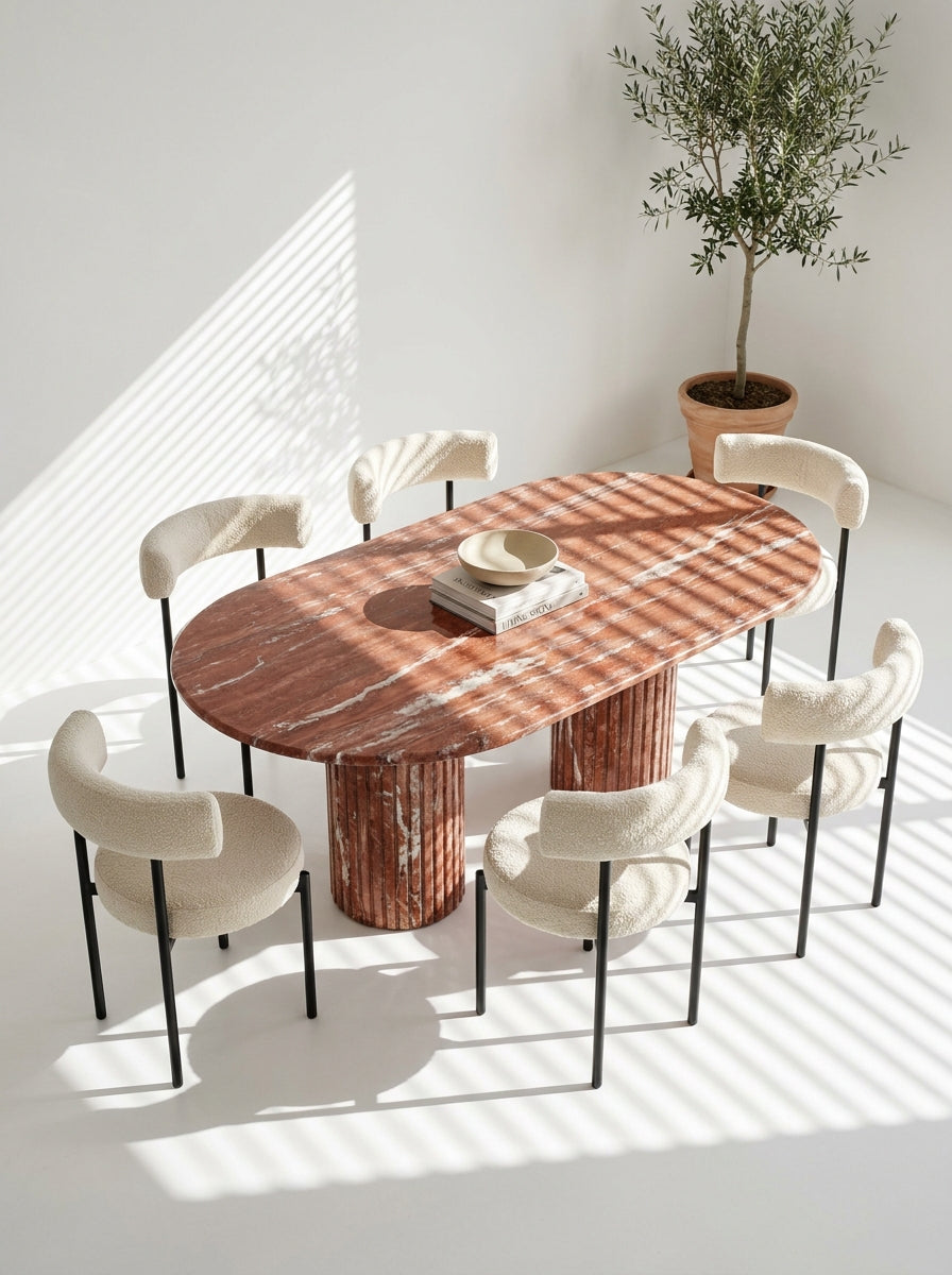 Oval Top Marble Table