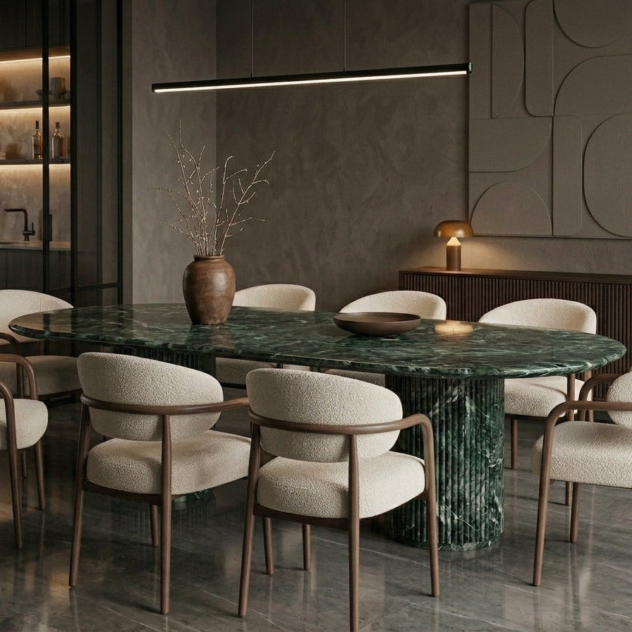 Verde Alpi Marble Dining Table