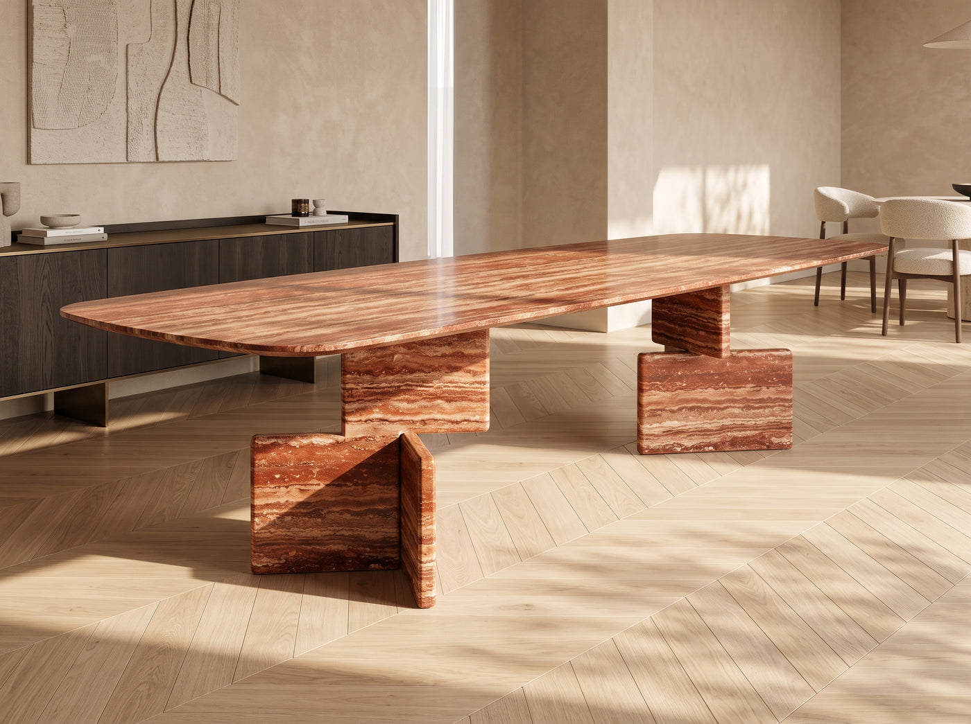 Alpi Sculptural Marble Dining Table
