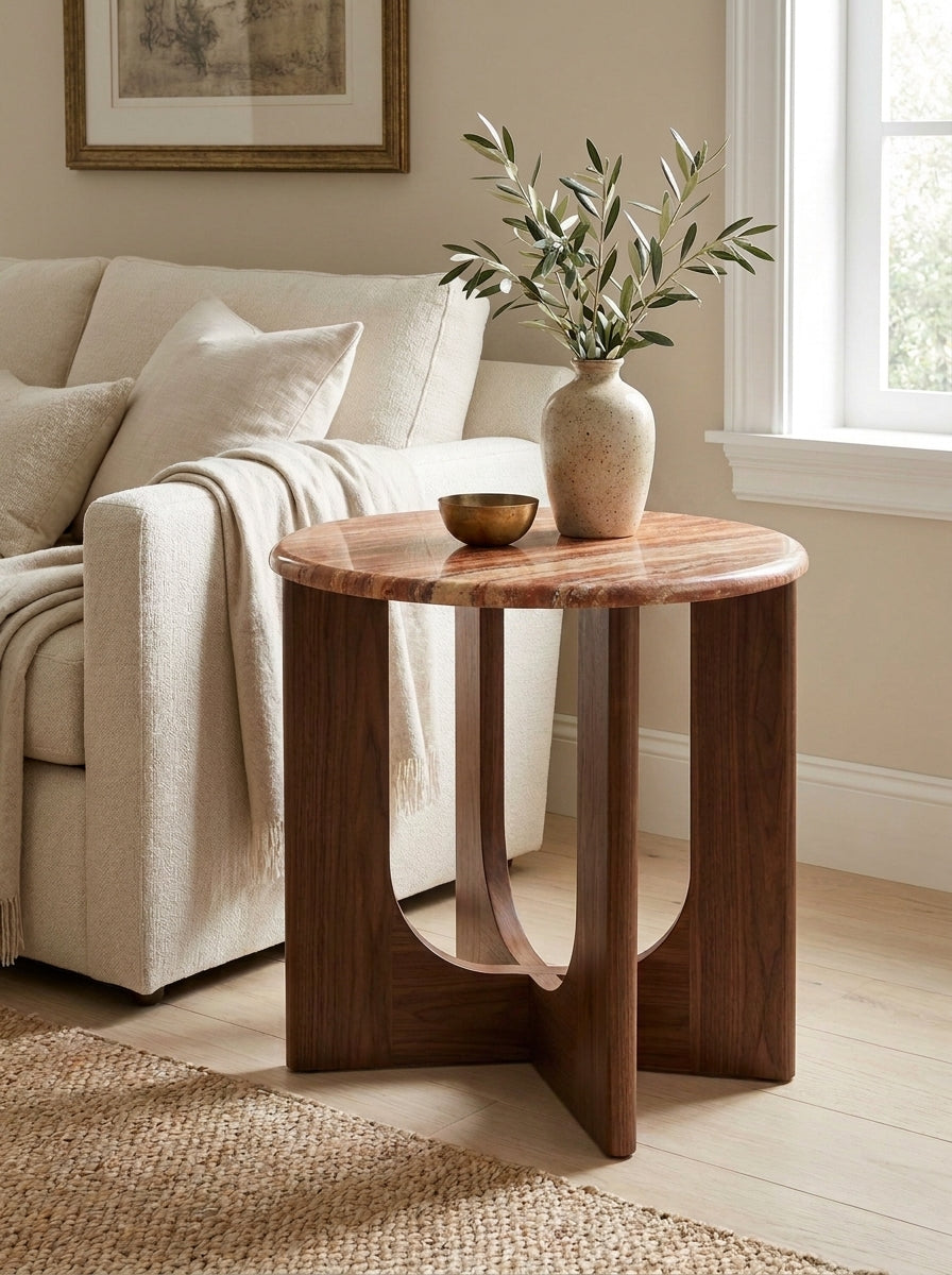 Aurelia Stone Finish Side Table