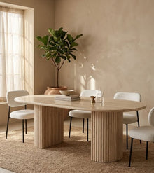 Fluted Marble Dining Table