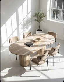 Oval Top Marble Table